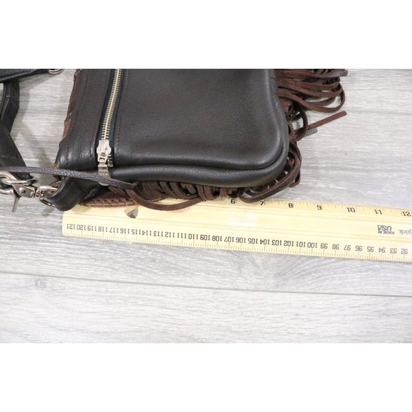 Tribe America Crossbody Waist Bag Fringe Brown Leather - Picture 10 of 10